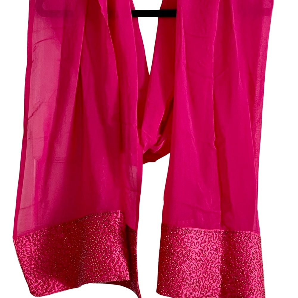 Vintage Valerie Stevens Pink Beaded Scarf Wrap - Picture 2 of 5